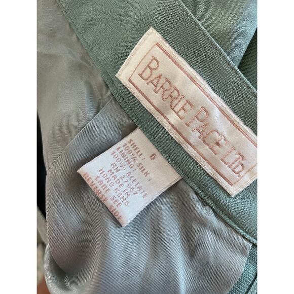 vintage BARRIE PACE Ltd. light turquoise blue 100% silk straight pencil skirt - Picture 8 of 8